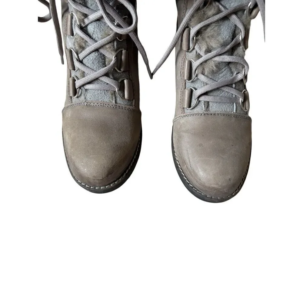 Luxe De Leon‎ Aura Leather Boot size 10 Smoke Gray